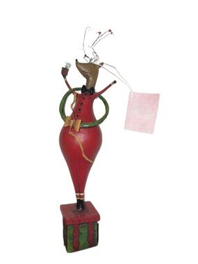 august moon Dan Di Paolo Folk Art CHRISTMAS CHEER reindeer figure
